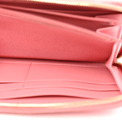 Chanel Caviar Camellia Embossed Zip Around Large Gusset Wallet Pink 6 of 13