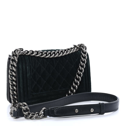Chanel Velvet Quilted Small Boy Flap Green 2 of 10