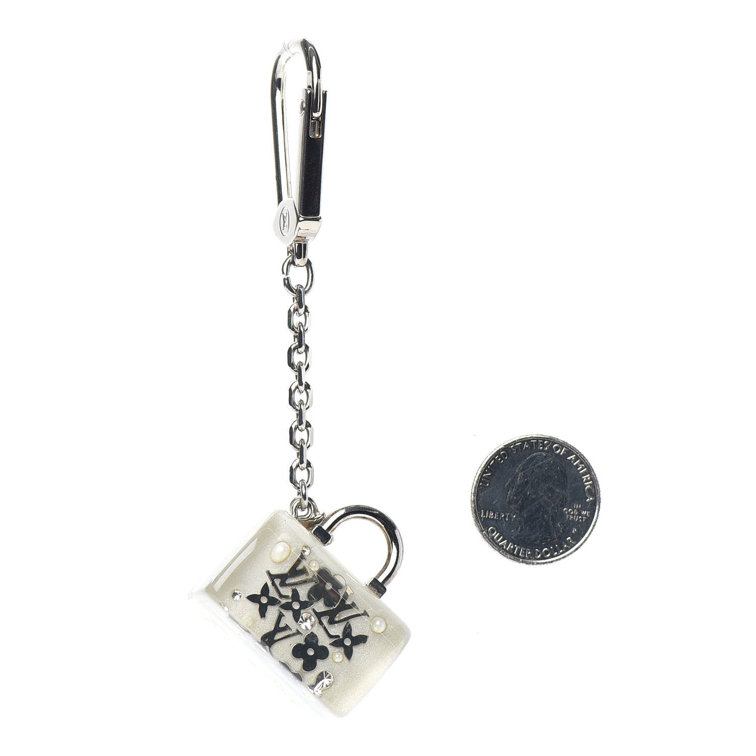 Louis Vuitton Resin Inclusion Speedy Bag Charm Key Chain White 2 of 3