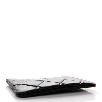 Chanel Goatskin Quilted Large Chanel 19 Pouch Black 4 of 11