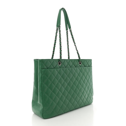 Chanel Caviar Quilted Large Classic Shopping Tote Green 3 of 10