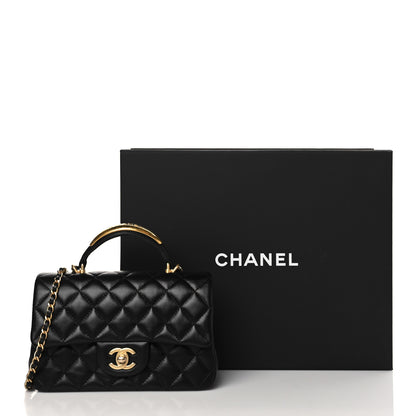 Chanel Lambskin Quilted Metal Mini Top Handle Rectangular Flap Black 10 of 10
