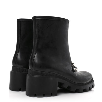 Gucci Rubber Womens Horsebit Ankle Boots 39 Black 4 of 7