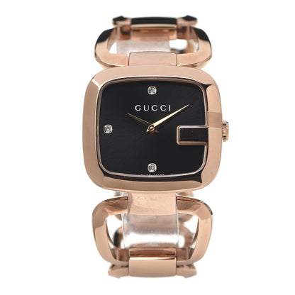 Gucci Stainless Steel Diamond 32mm G-Gucci Square Quartz Watch Black 1 of 9