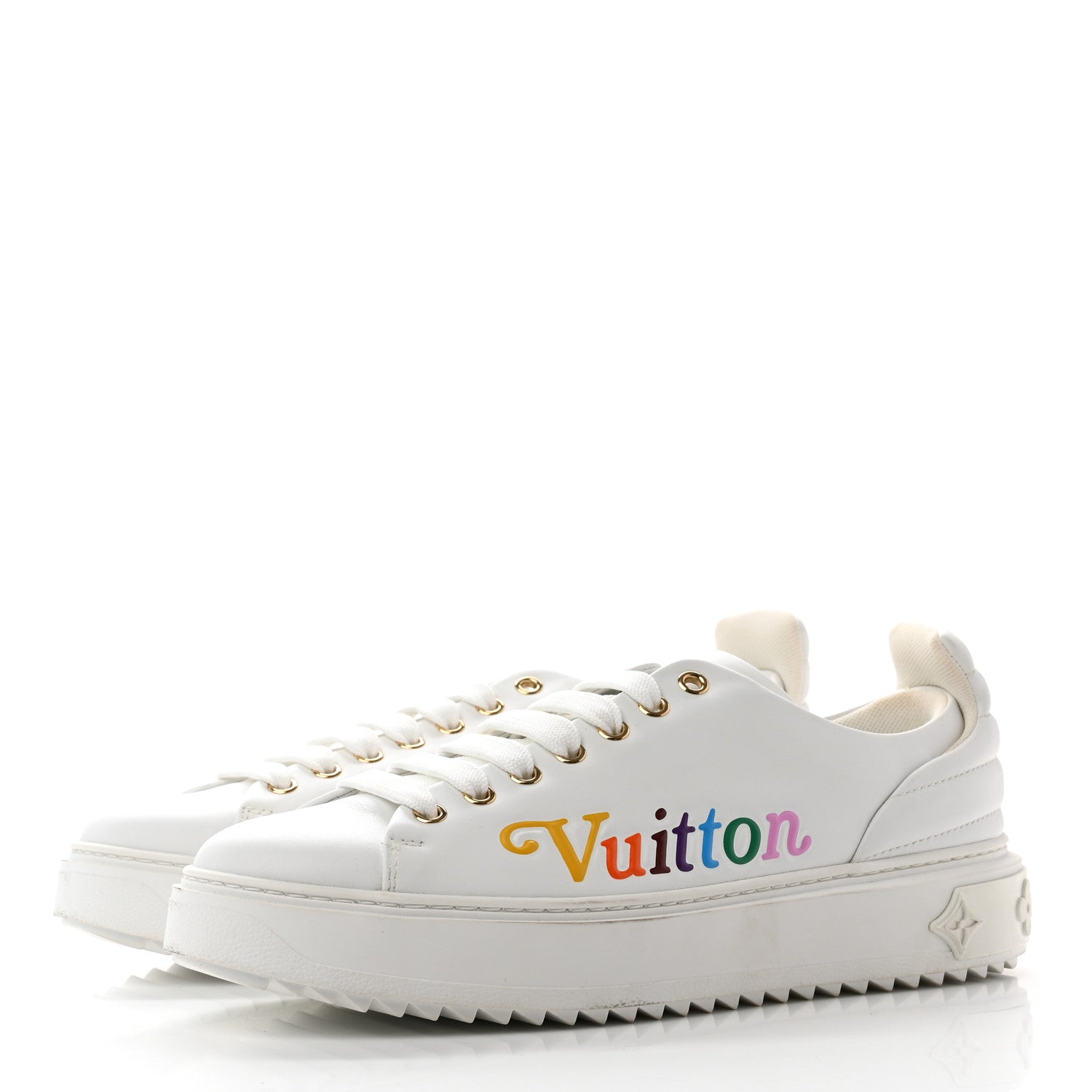 Louis Vuitton Calfskin Time Out New Wave Sneakers 40 White 3 of 11