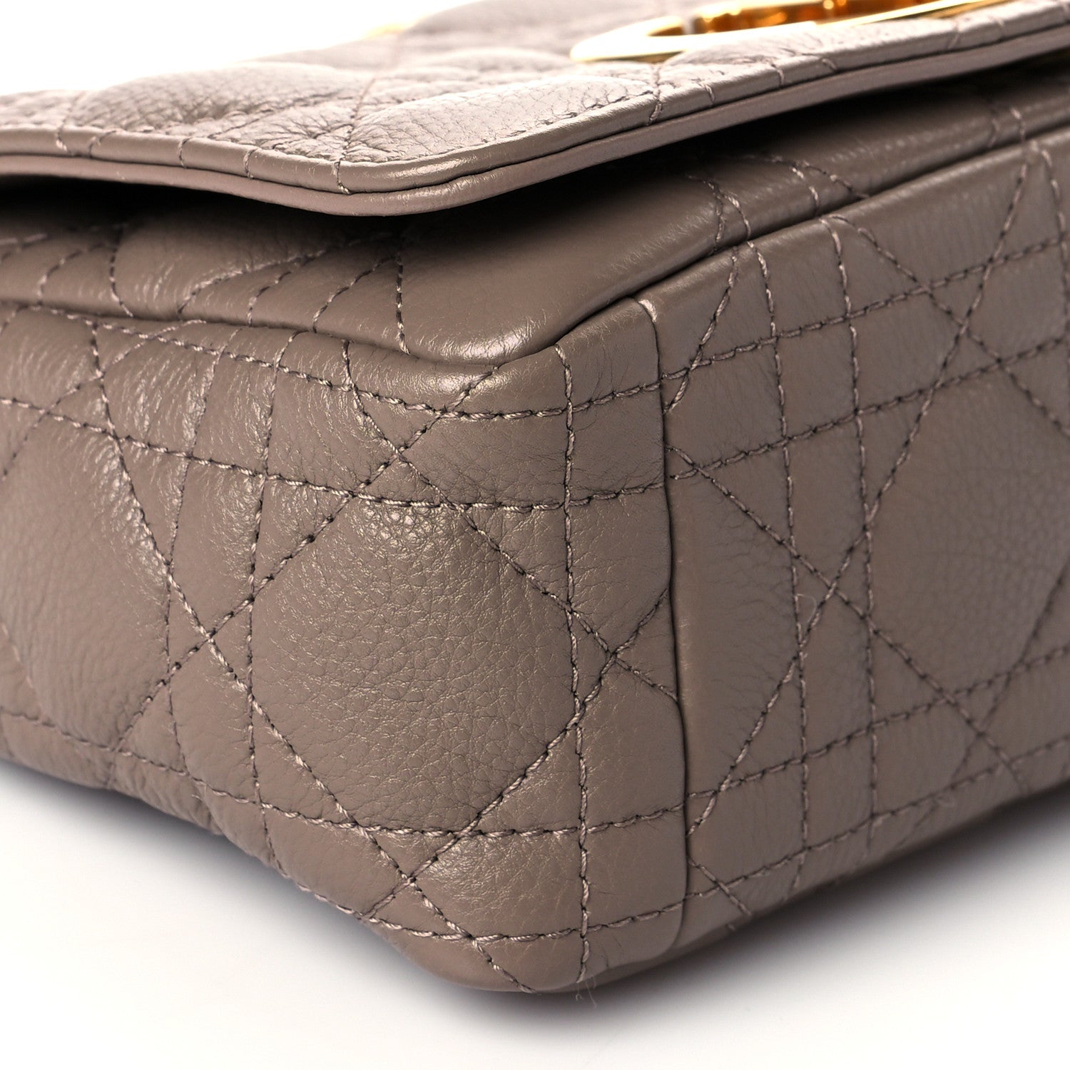Christian Dior Calfskin Cannage Small Caro Bag Taupe 9 of 11