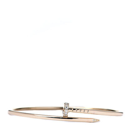 Cartier 18K Yellow Gold Diamond Small Juste Un Clou Bracelet 18 1 of 4
