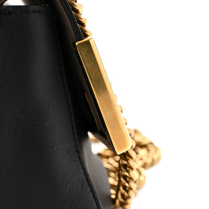 Fendi Vitello Grace Glazed Fabric FF 1974 Double F Shoulder Bag Black Mogano Panna 11 of 12