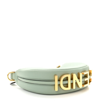 Fendi Vitello Grace New Matte Nano Fendigraphy Hobo Charm Menta 3 of 10