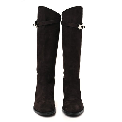 Hermes Suede Kelly Jumping Boots 39 Ecorce 2 of 9