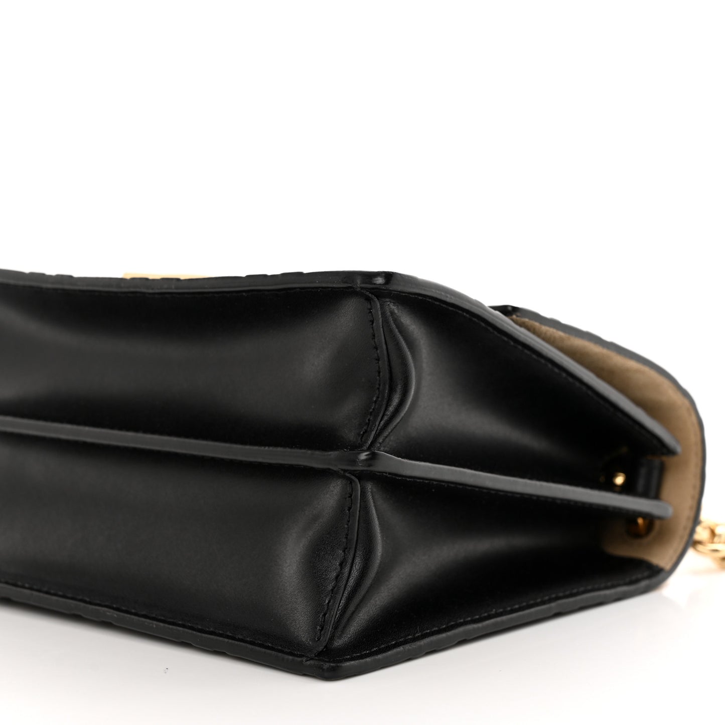 Vitello Liberty Bi-Color FF 1974 Embossed Small Kan U Shoulder Bag Maya Black