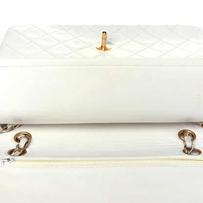 Chanel Lambskin Quilted Medium Double Flap White 15 of 17