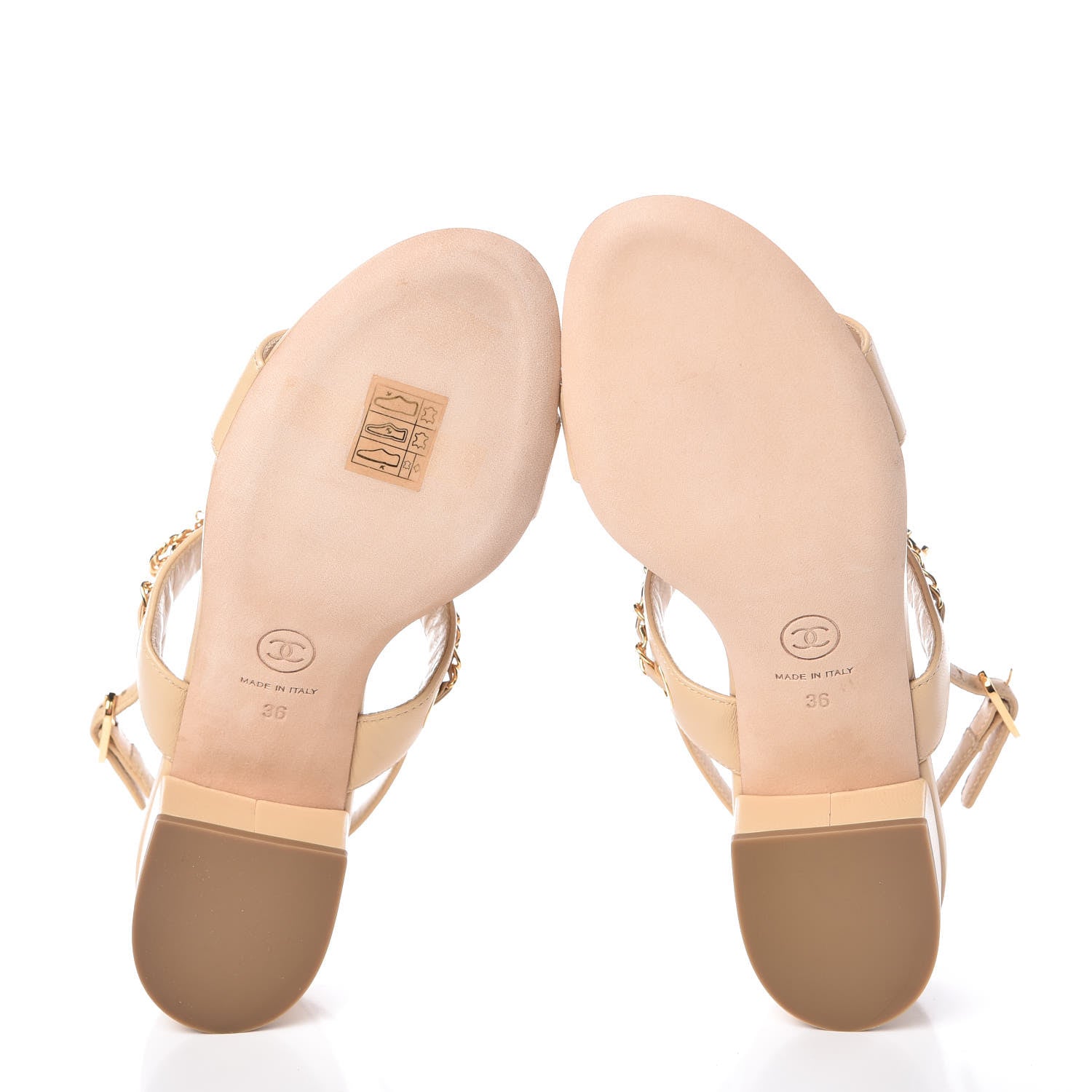 Chanel Lambskin Chain Sandals 36 Beige 5 of 9