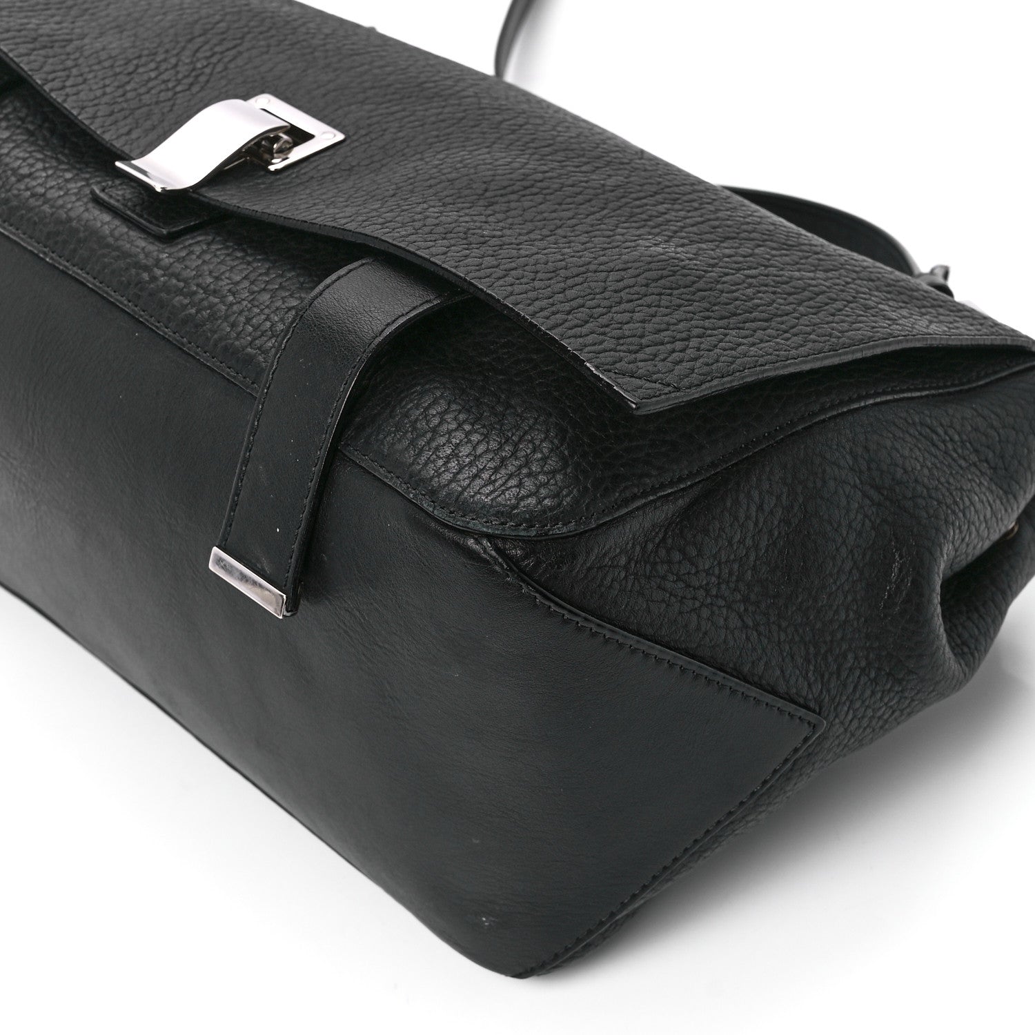 Proenza Schouler Pebbled Calfskin Double Sided PS Courier Bag Black 11 of 12