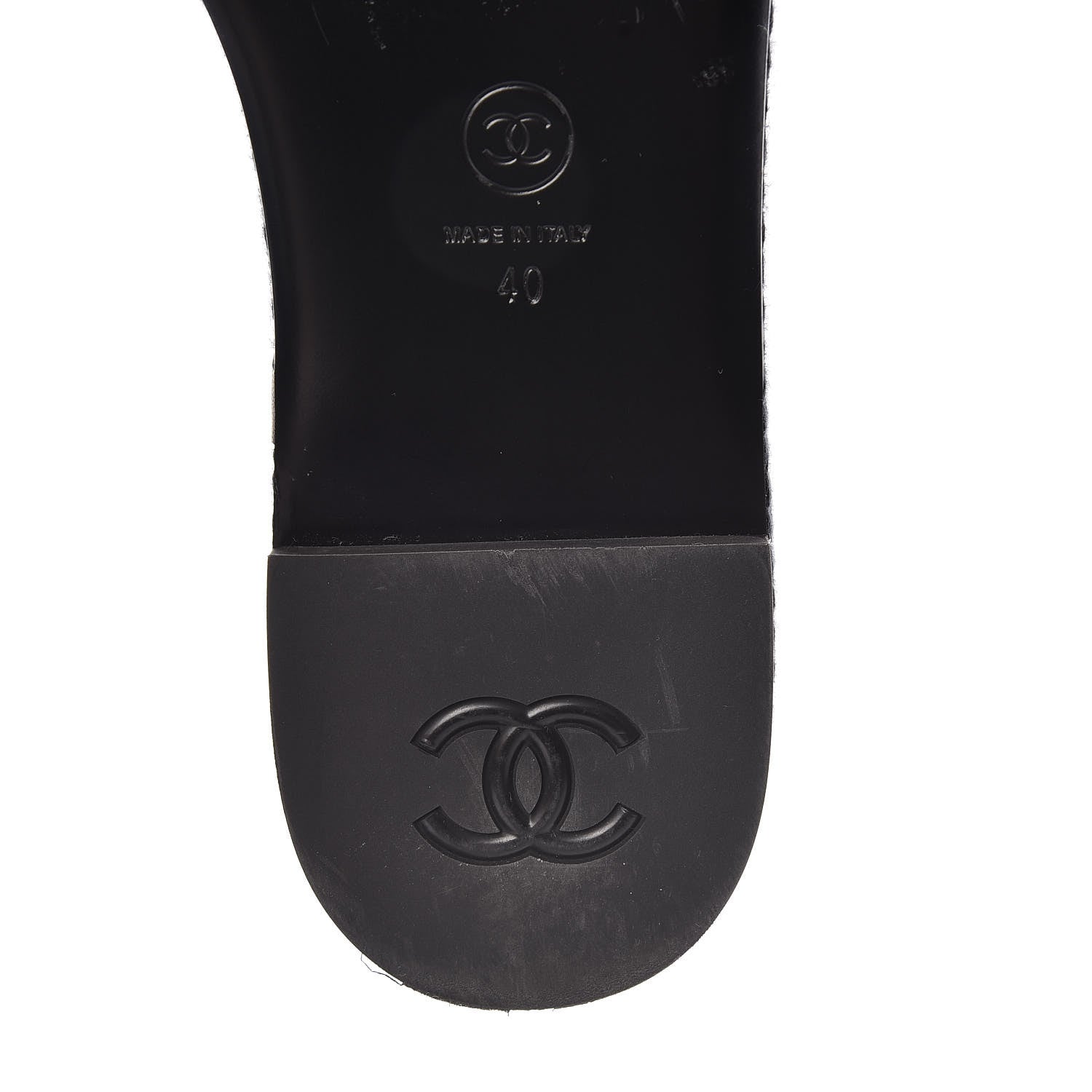 Chanel Cord CC Espadrille Slip On Sandals 40 Black 12 of 15