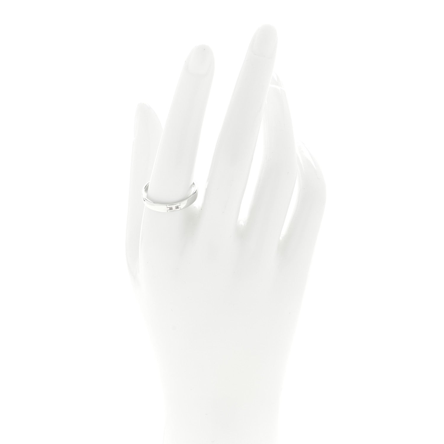 Hermes 18K White Gold Ever Herakles Wedding Band Ring 59 8.75 2 of 5
