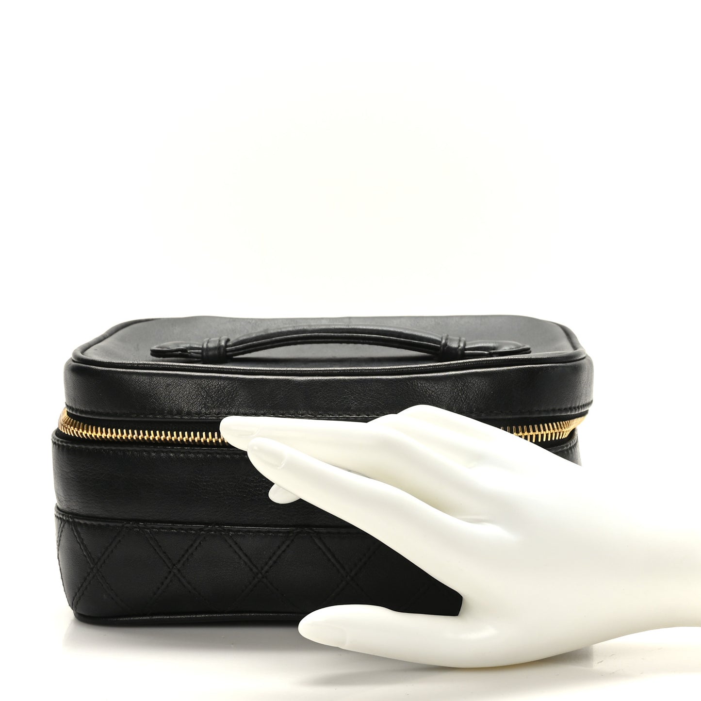 Lambskin Vanity Cosmetic Case Black