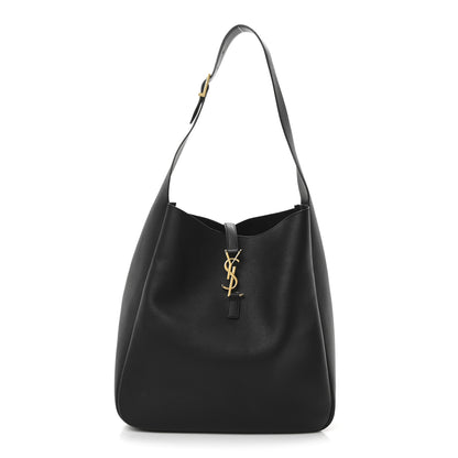 Saint Laurent Smooth Calfskin Large Le 5 A 7 Soft Hobo Black 1 of 9