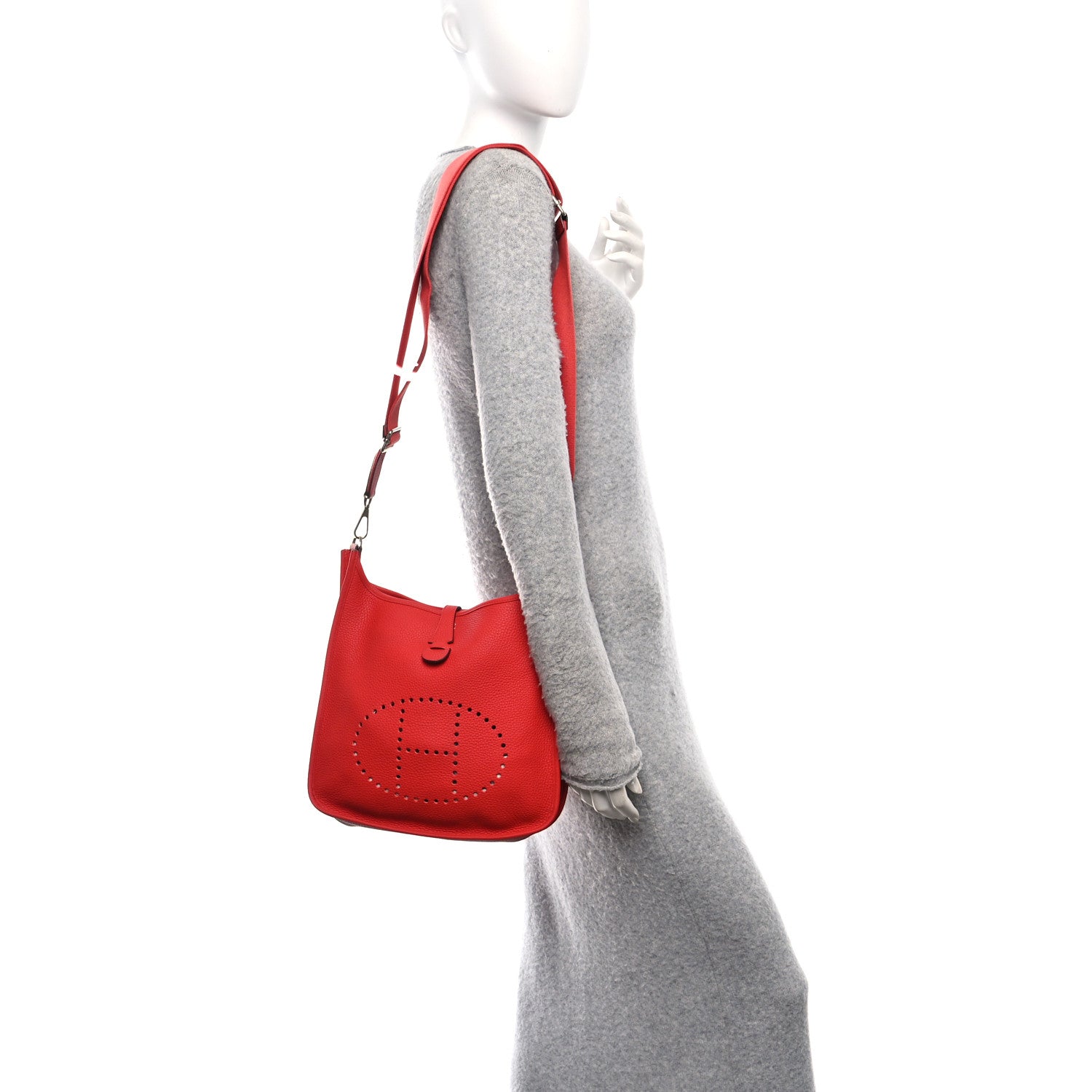 Hermes Taurillon Clemence Evelyne III PM Rouge Tomate 2 of 13
