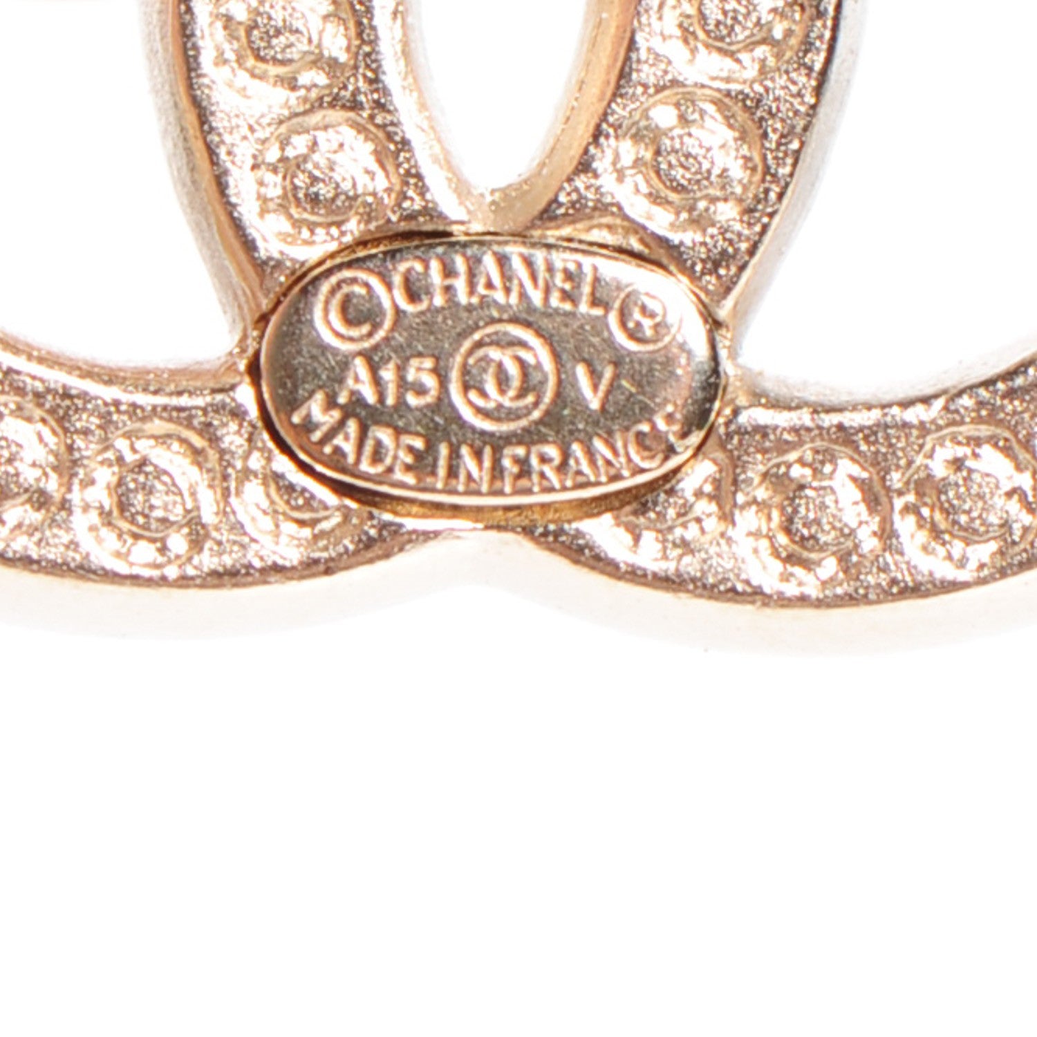 Chanel Crystal CC Earrings Light Gold 4 of 5