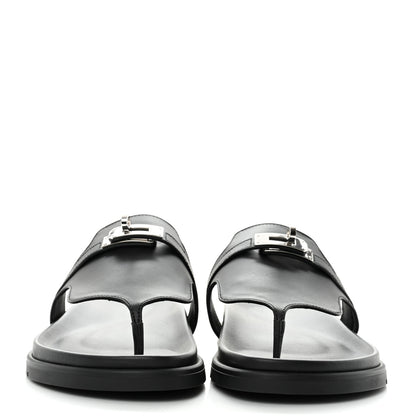 Hermes Calfskin Womens Empire Sandals 39 Black 3 of 8