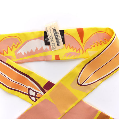 Hermes Silk Sea Surf and Fun Twilly Jaune Vif Abricot Soleil 4 of 6