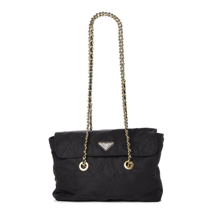 Prada Nylon Tessuto Impuntu Quilted Flap Shoulder Bag Black 12 of 12