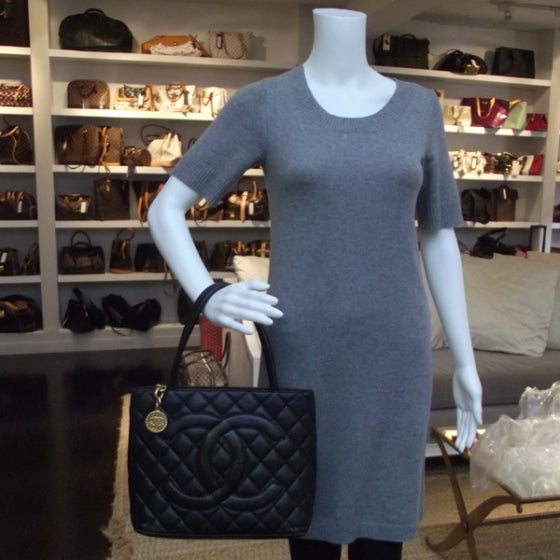 Caviar Medallion Tote Black