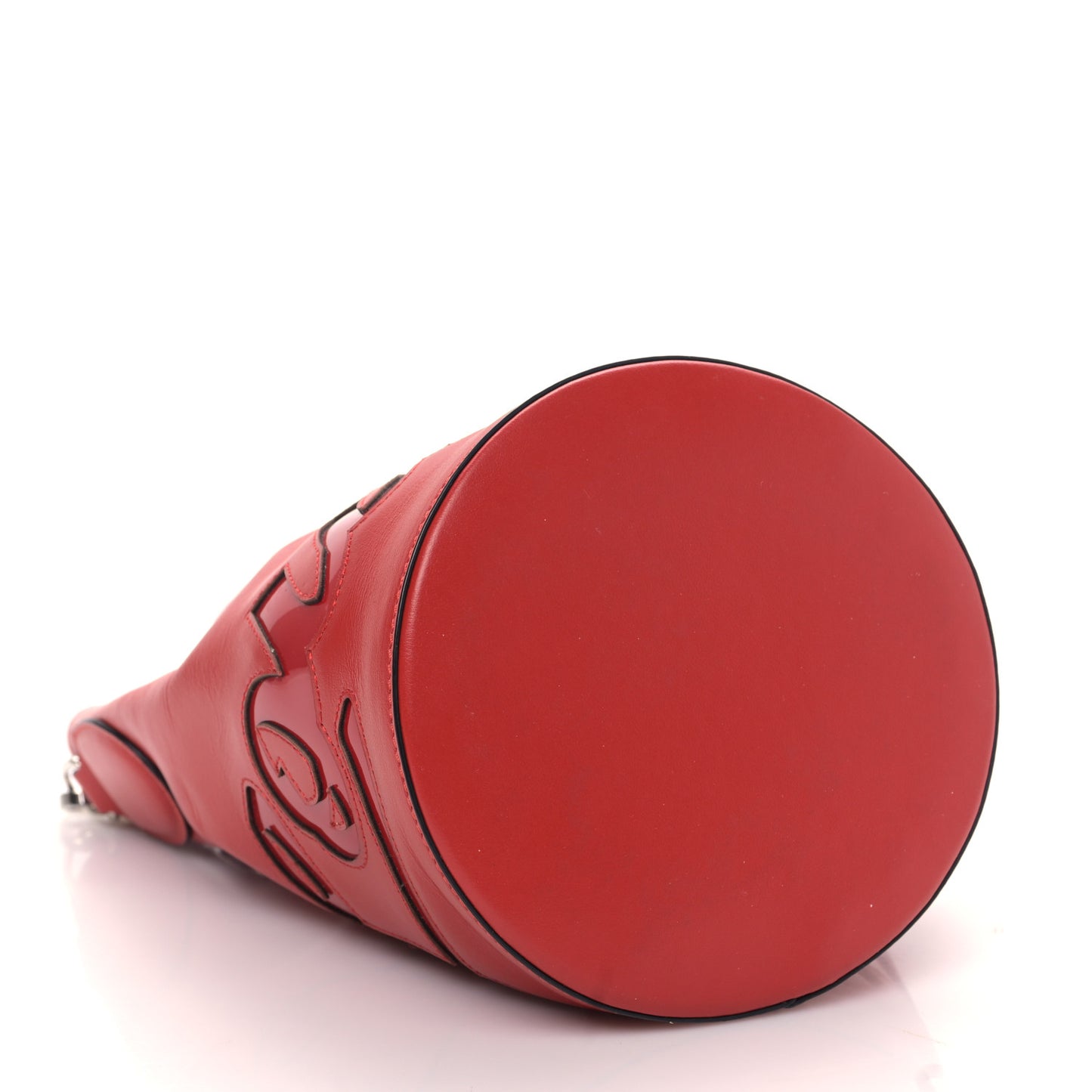 Calfskin Marie Jane Bucket Red