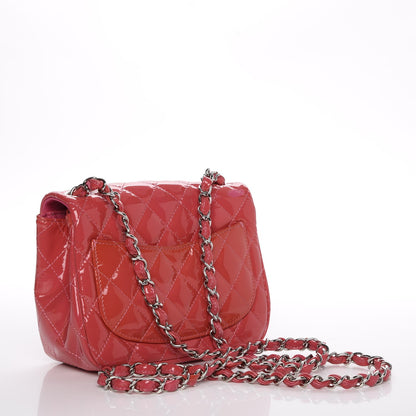 Chanel Patent Quilted Mini Square Flap Fuchsia 3 of 10