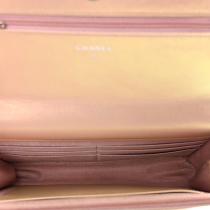 Chanel Iridescent Calfskin Quilted Wallet on Chain WOC Pink 6 of 15