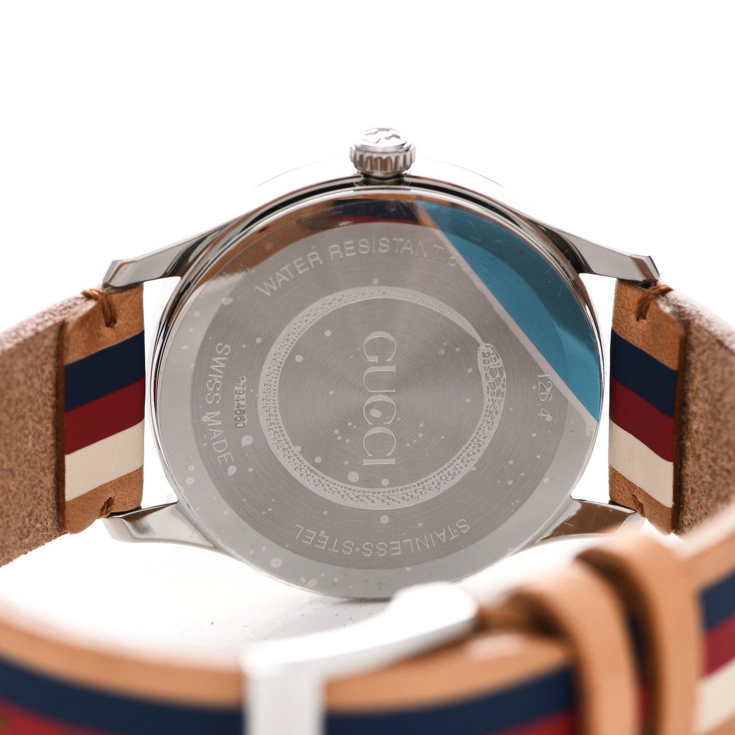 Stainless Steel Calfskin 38mm G-Timeless Stripe Web Quartz Watch Brown