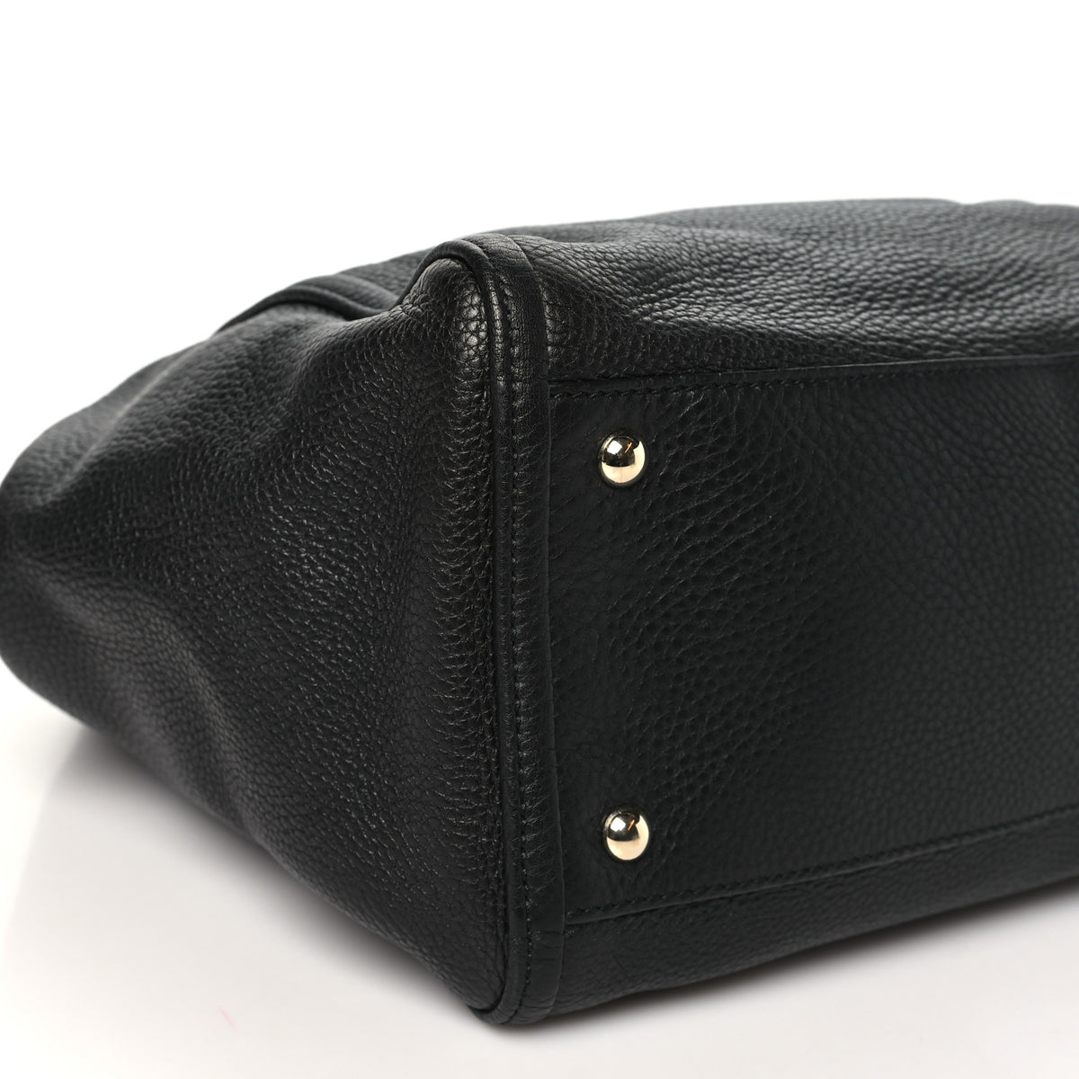 Pebbled Calfskin Medium Soho Shoulder Bag Black