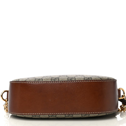 Gucci GG Supreme Monogram Cuoio Toscano Mini Chain Shoulder Bag Beige Ebony Cuir 11 of 21