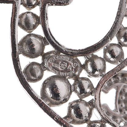 Chanel Crystal Pearl CC Anchor Brooch Silver 4 of 6