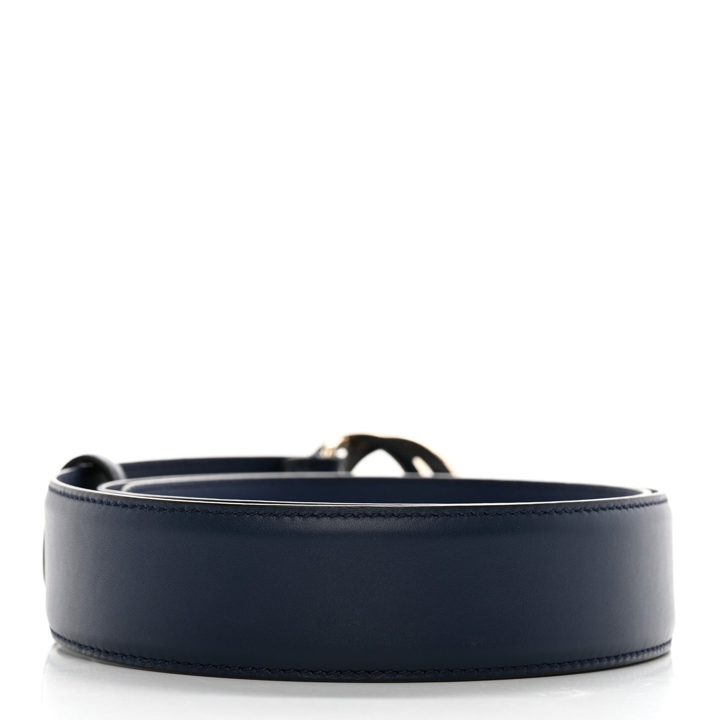 Moon Calfskin Interlocking G 37mm Belt 85 34 Cobalt Blue
