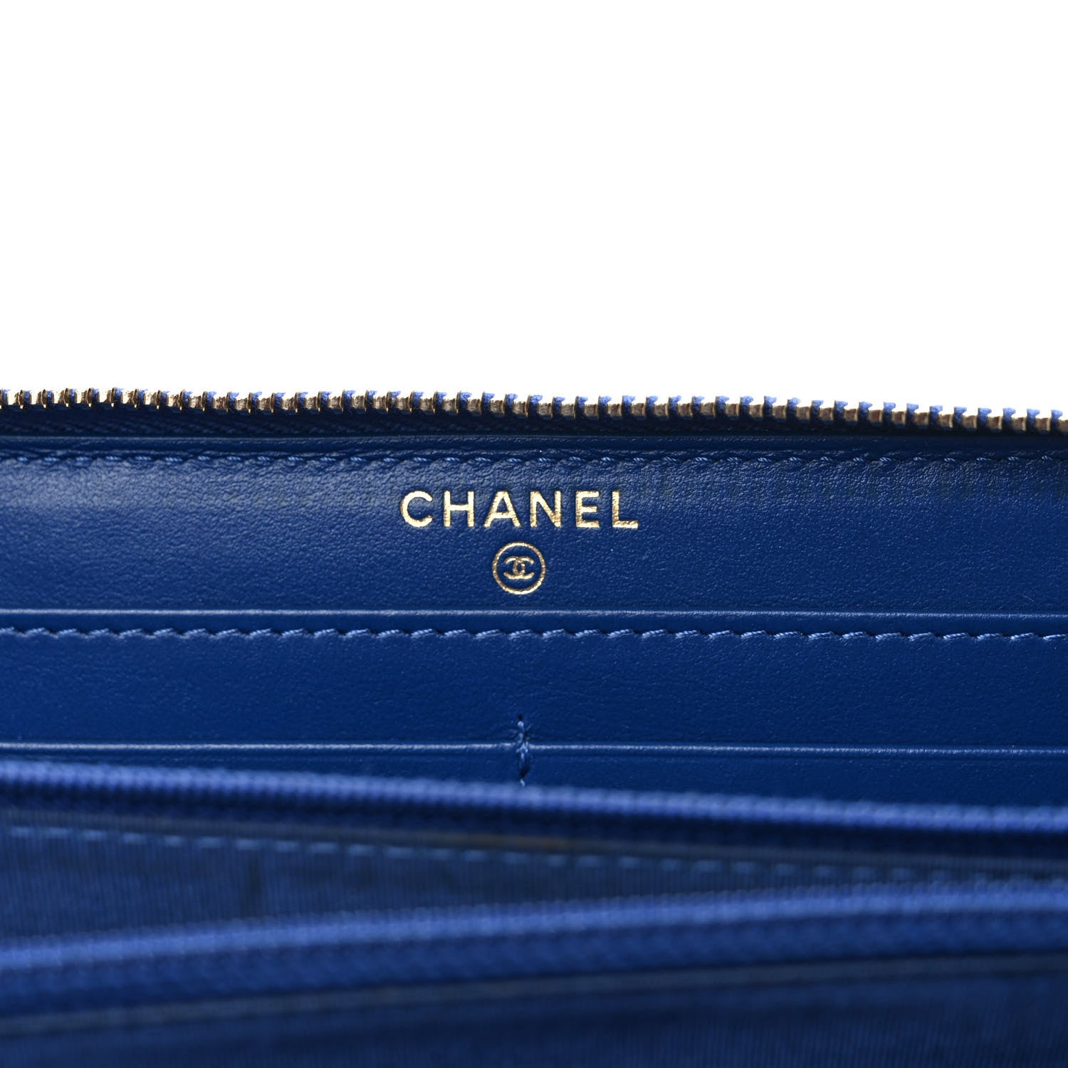 Chanel Shiny Goatskin Quilted Chanel 19 Long Zipped Around Wallet Blue 6 of 10