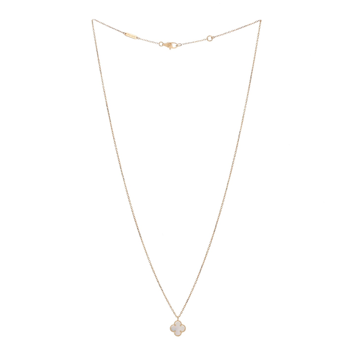 18K Yellow Gold Mother of Pearl Sweet Alhambra Pendant Necklace