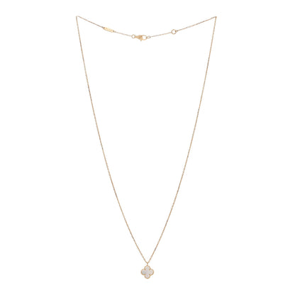 Van Cleef & Arpels 18K Yellow Gold Mother of Pearl Sweet Alhambra Pendant Necklace 2 of 5