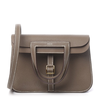 Hermes Taurillon Clemence Halzan 25 Etoupe 1 of 12
