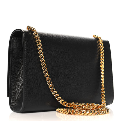 Saint Laurent Grain De Poudre Small Monogram Kate Satchel Black 3 of 10