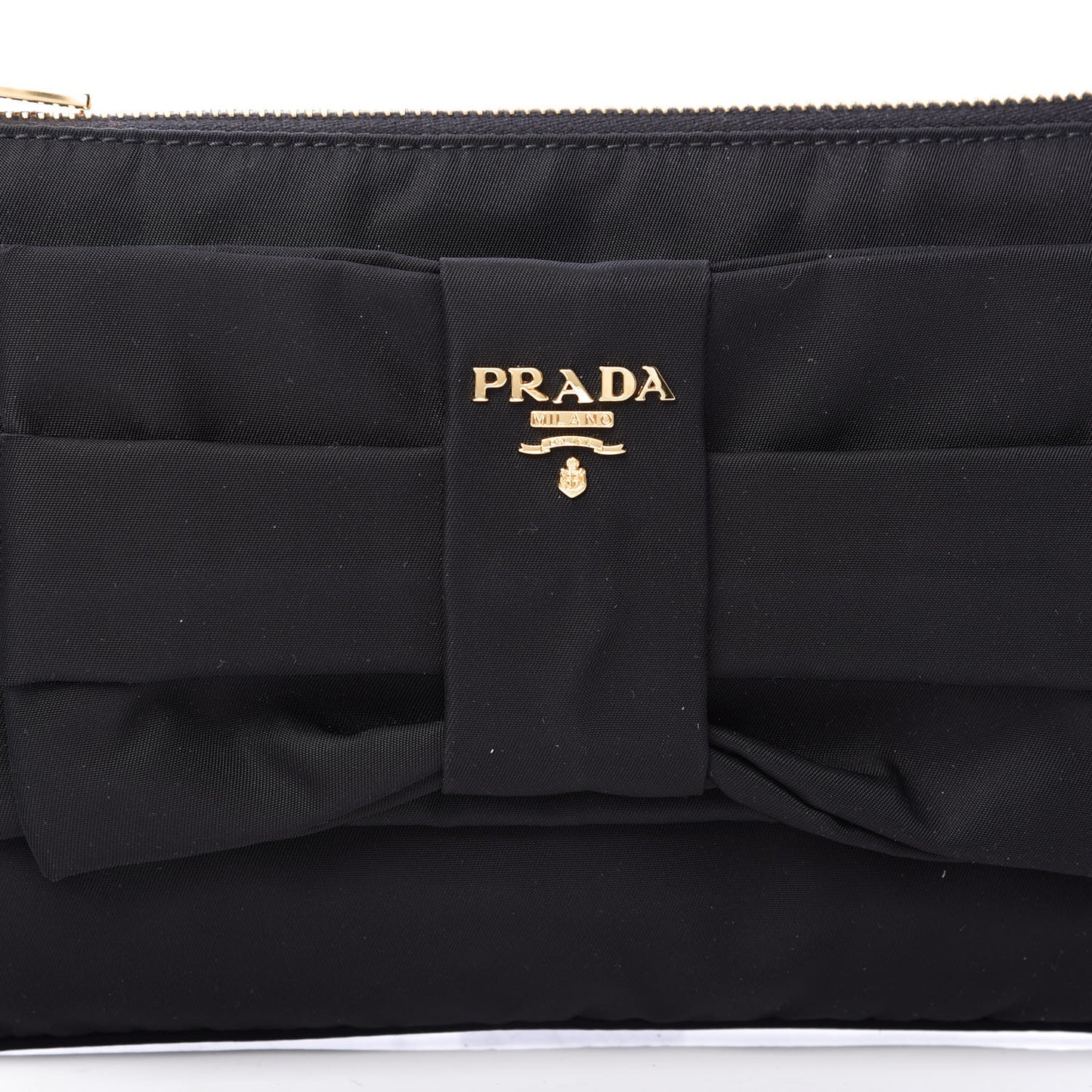 Tessuto Nylon Bow Pochette Black