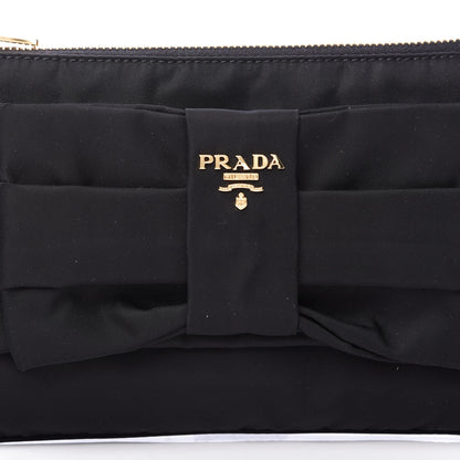 Prada Tessuto Nylon Bow Pochette Black 10 of 10