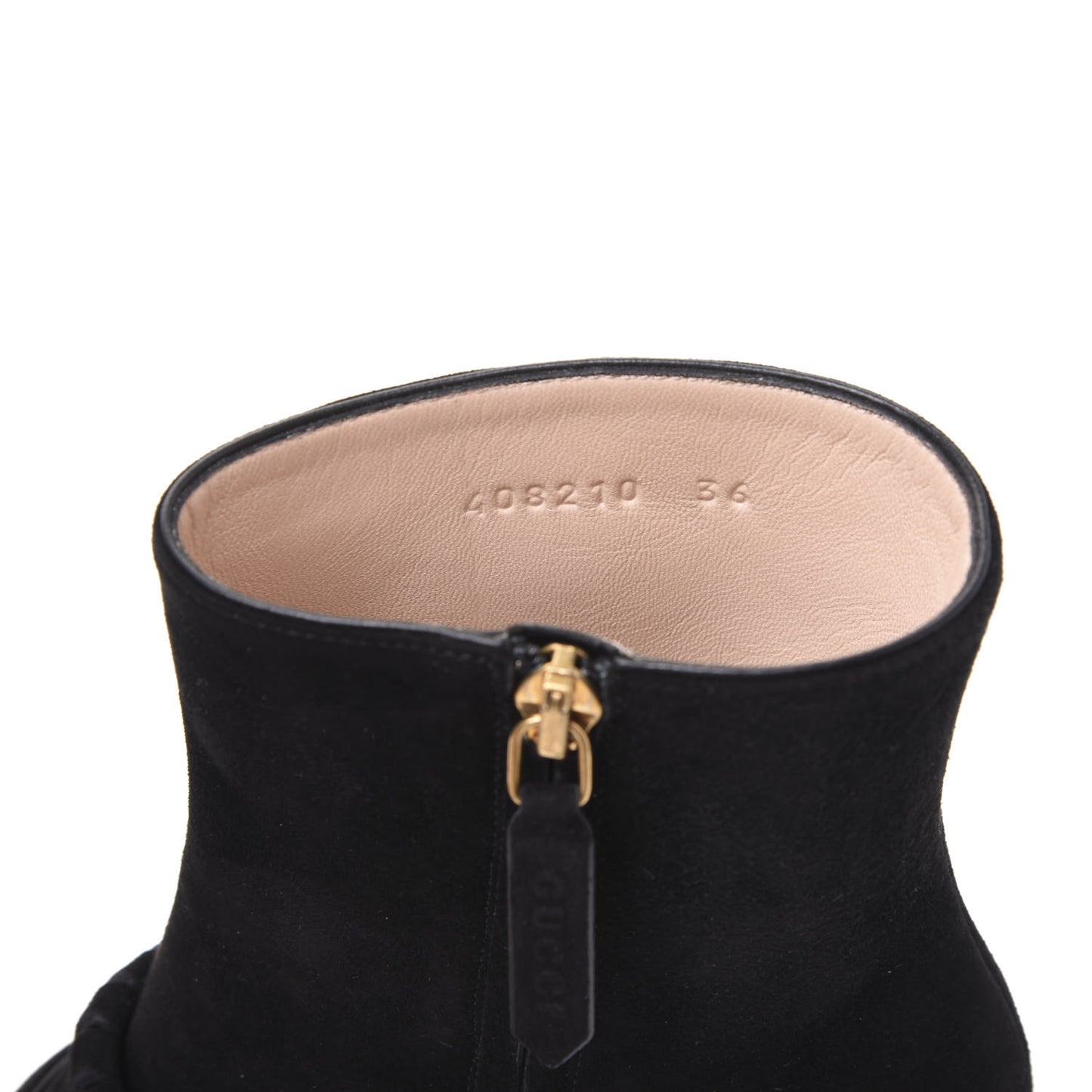 Kid Scamosciato GG Marmont Fringe 75mm Ankle Boots 36 Black