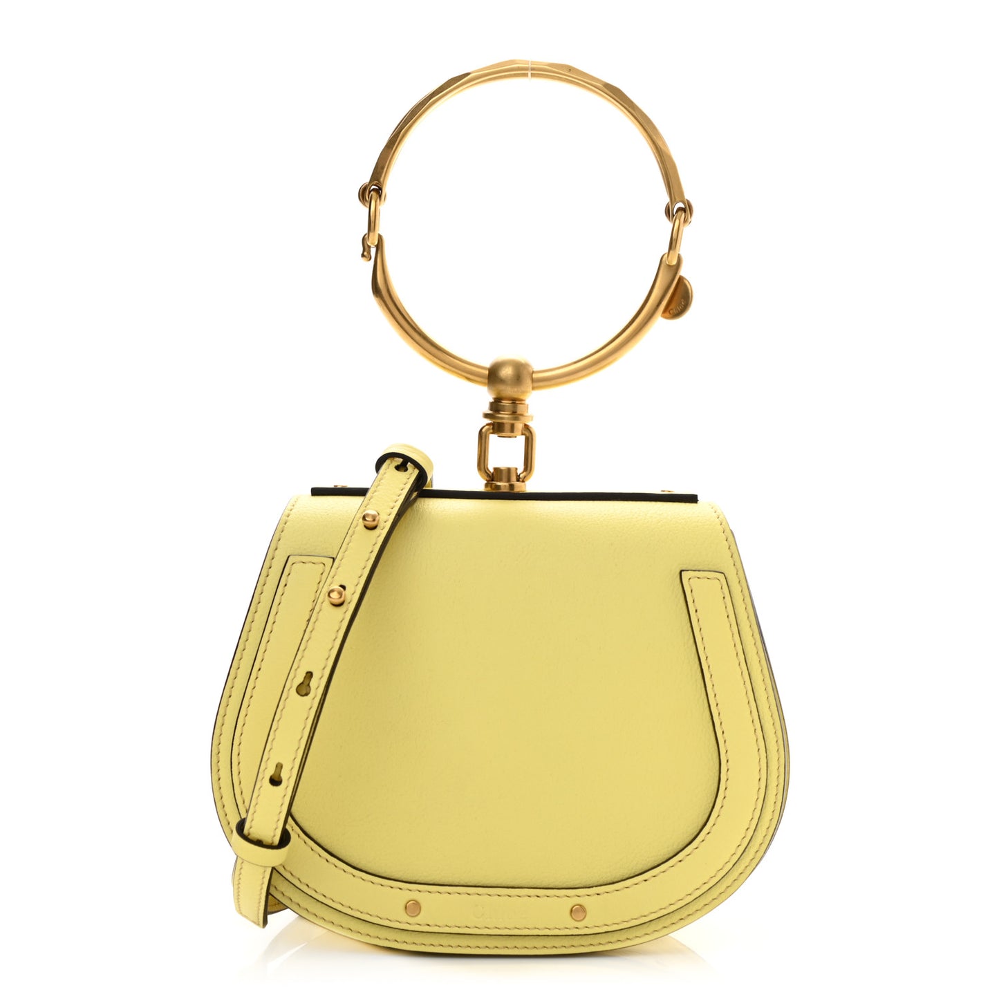 Calfskin Suede Small Nile Bracelet Bag Lemonade