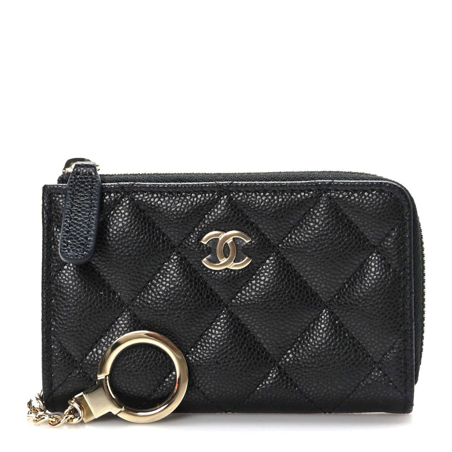 Chanel Caviar Quilted Zipped Key Holder Case Black 1 of 9