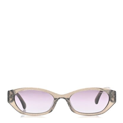 Chanel Acetate Glitter Rectangle Sunglasses 71280A Silver 2 of 8