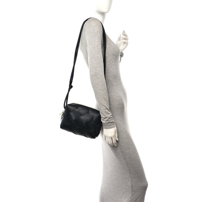 Bottega Veneta Lambskin Maxi Intrecciato Small Cassette Camera Bag Black 2 of 9