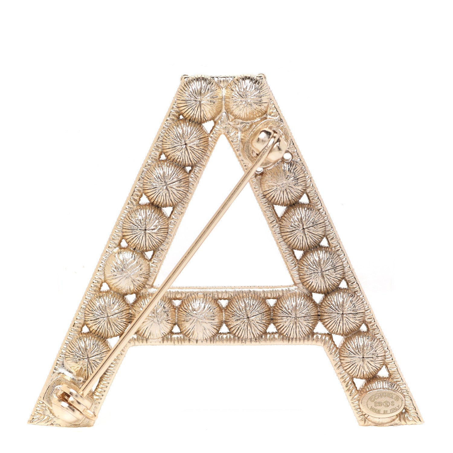 Chanel Crystal Cha-Nel Logo Brooch Set Gold 6 of 11