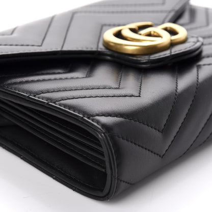 Gucci Calfskin Matelasse GG Marmont Chain Wallet Black 6 of 11